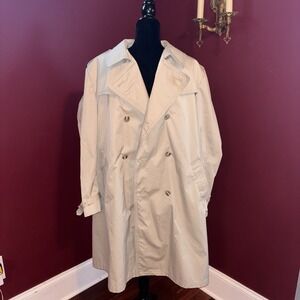 VTG Trench Coat Mens Sz 46 Khaki Alexanders Classic Outerwear British Hong Kong